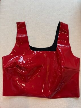 Commando Red Patent Crop Tank